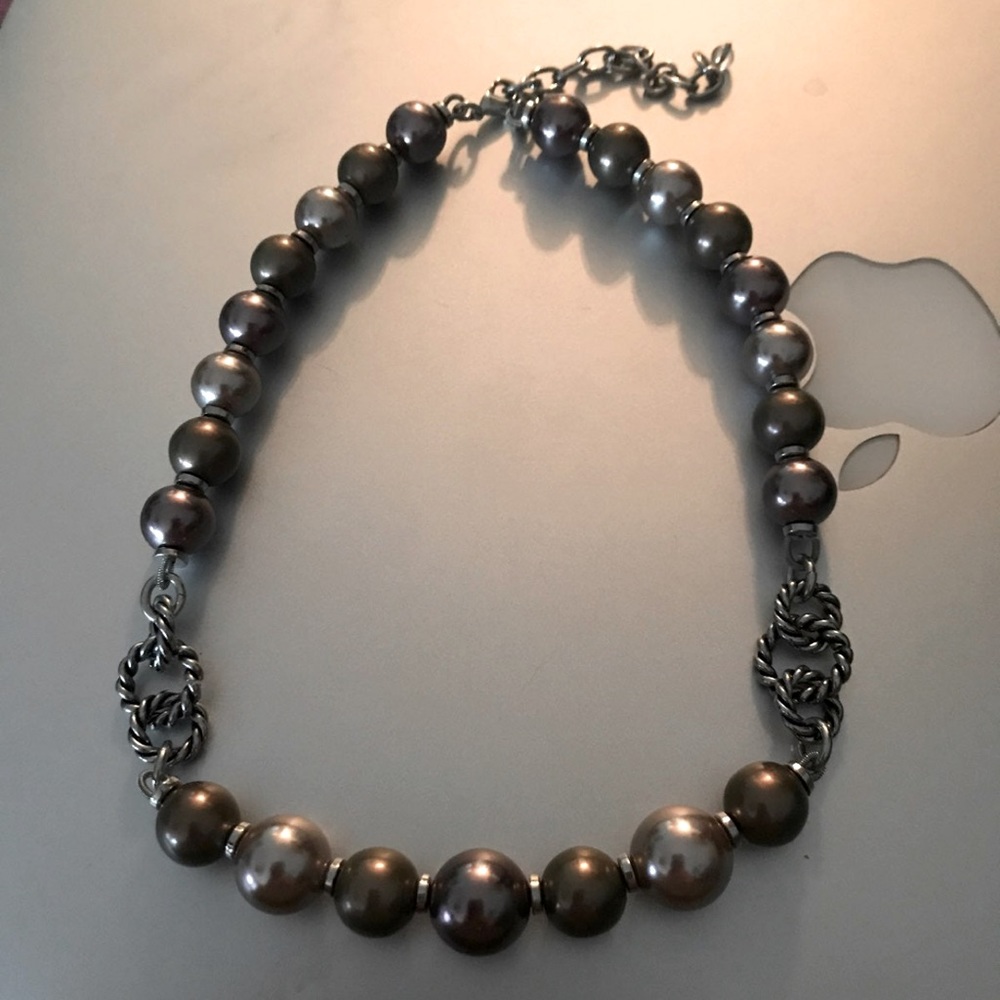 Chico’s  Necklace & Earring Set Brown & Silver